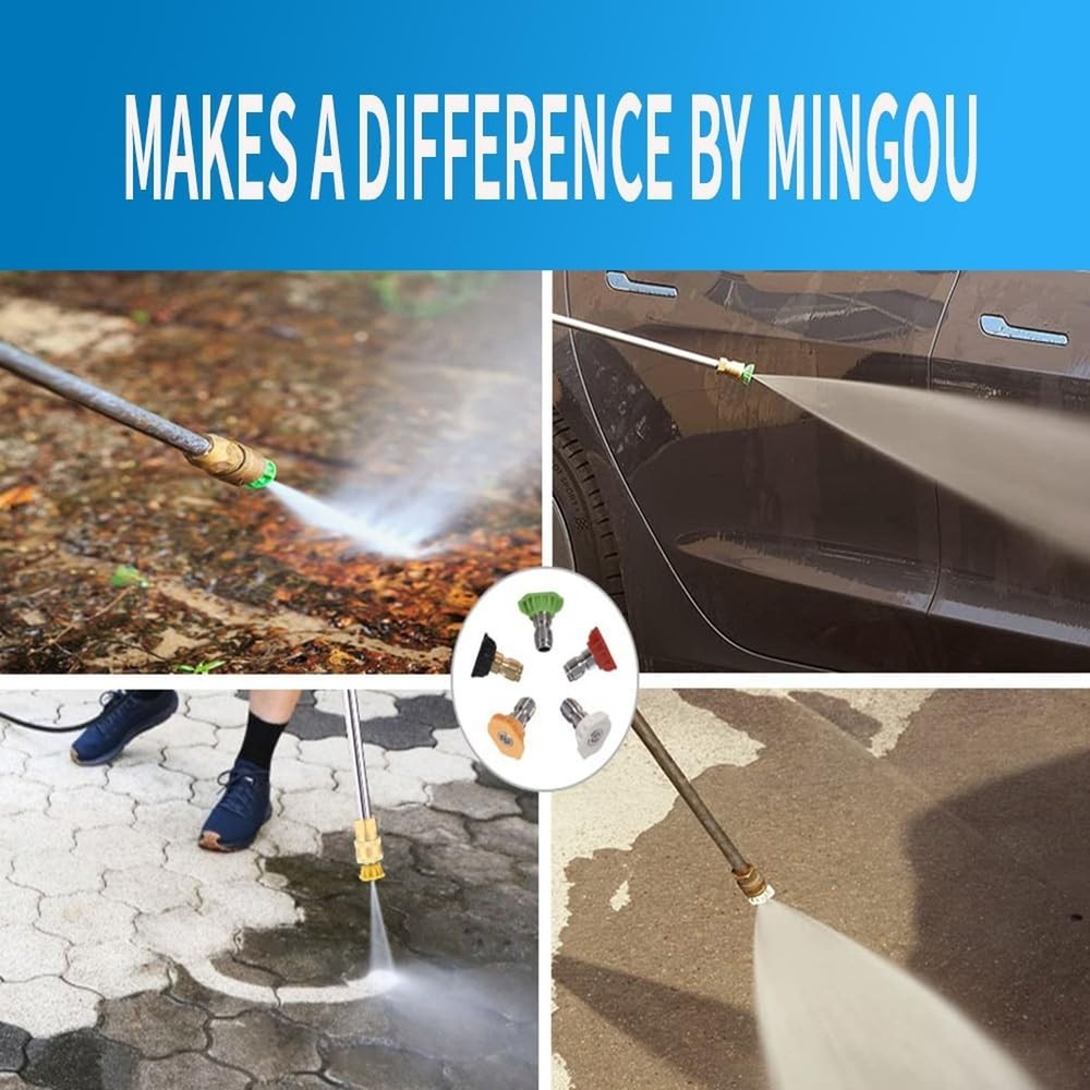 Pressure Washer Tips Set Multiple Degrees, 4.5 GPM Power Washer Nozzle Tips 5...