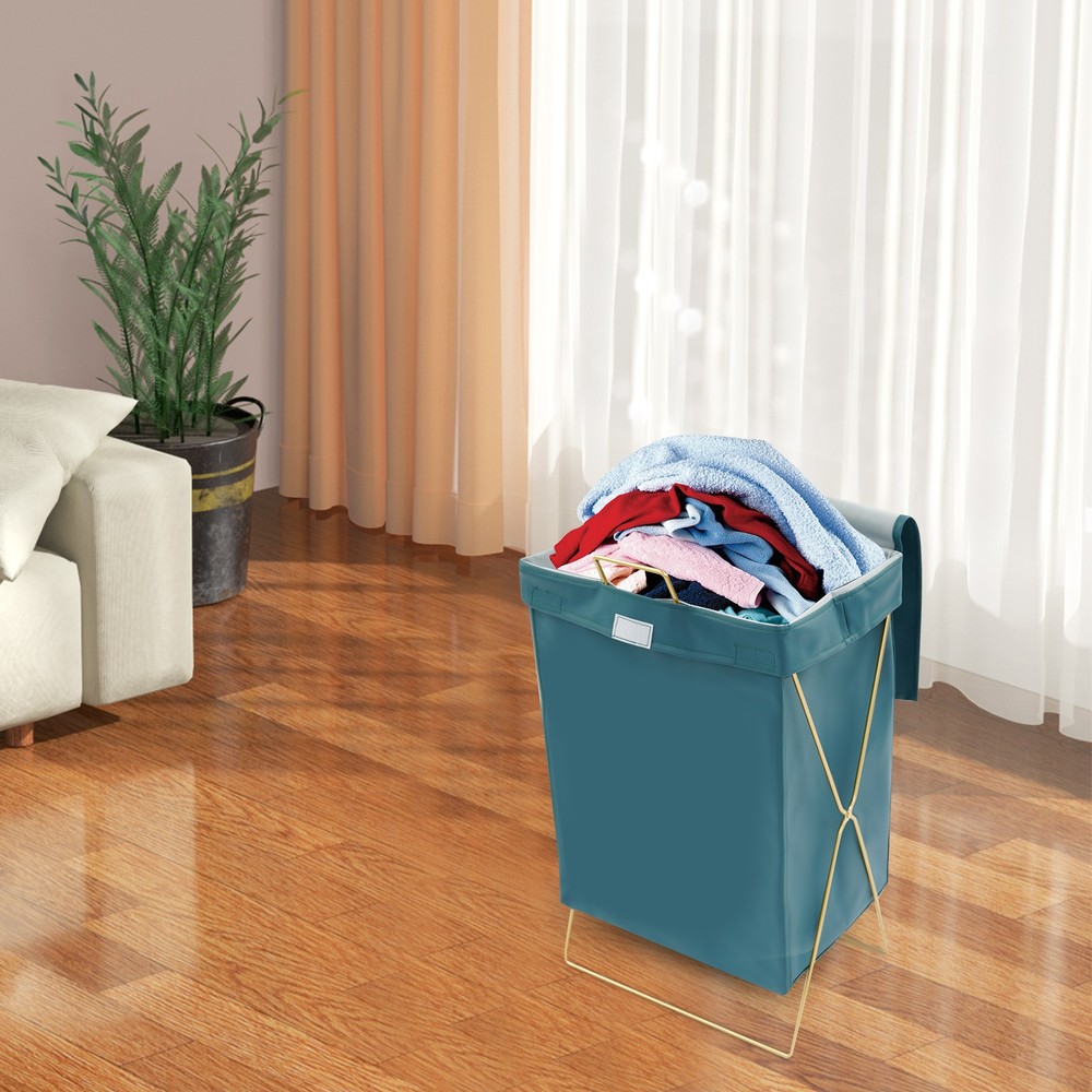 Foldable Laundry Hamper X-Frame Laundry Basket Dirty Clothes Basket with Lid
