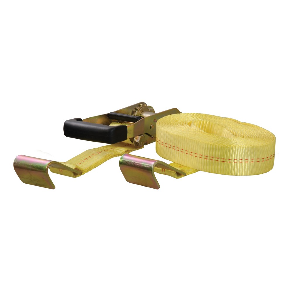 Curt-27' Yellow Cargo Strap with Flat Hooks (3,333 lbs.)