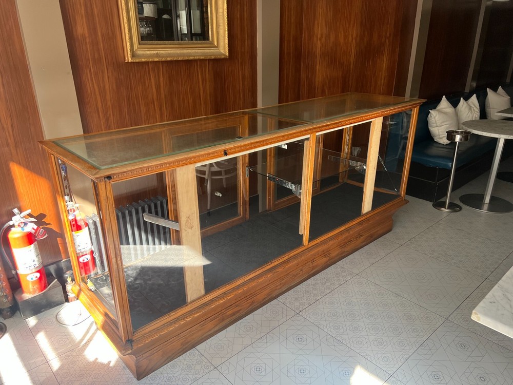 Vintage Oak Standing Showcase