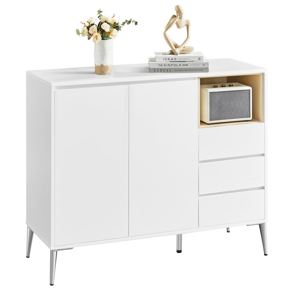 VASAGLE SIDEBOARD, BUFFET CABINET DOORS HEIGHT ADJUSTABLE SHELF UBBK273W11