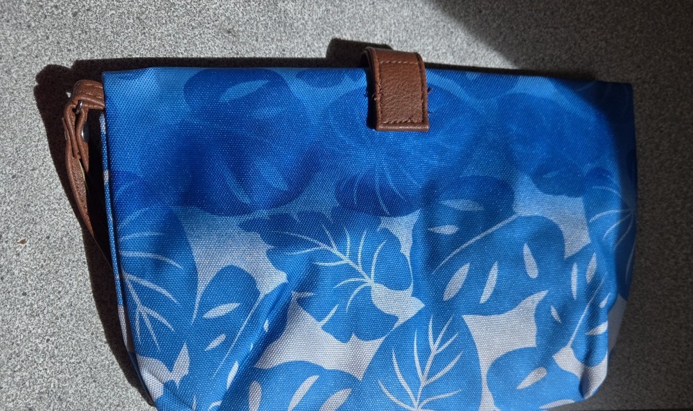 3pc Blue Polyester Beach Bag Set W/ Hat NIP