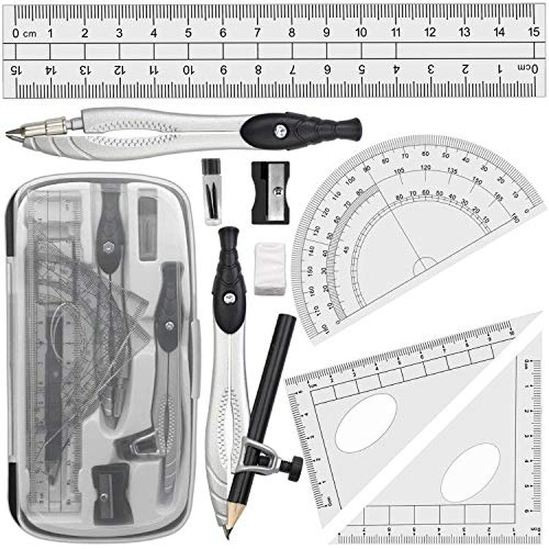 Professional Geometry Compass Set, Starter Compass Set Includes 2 Drafting Compa