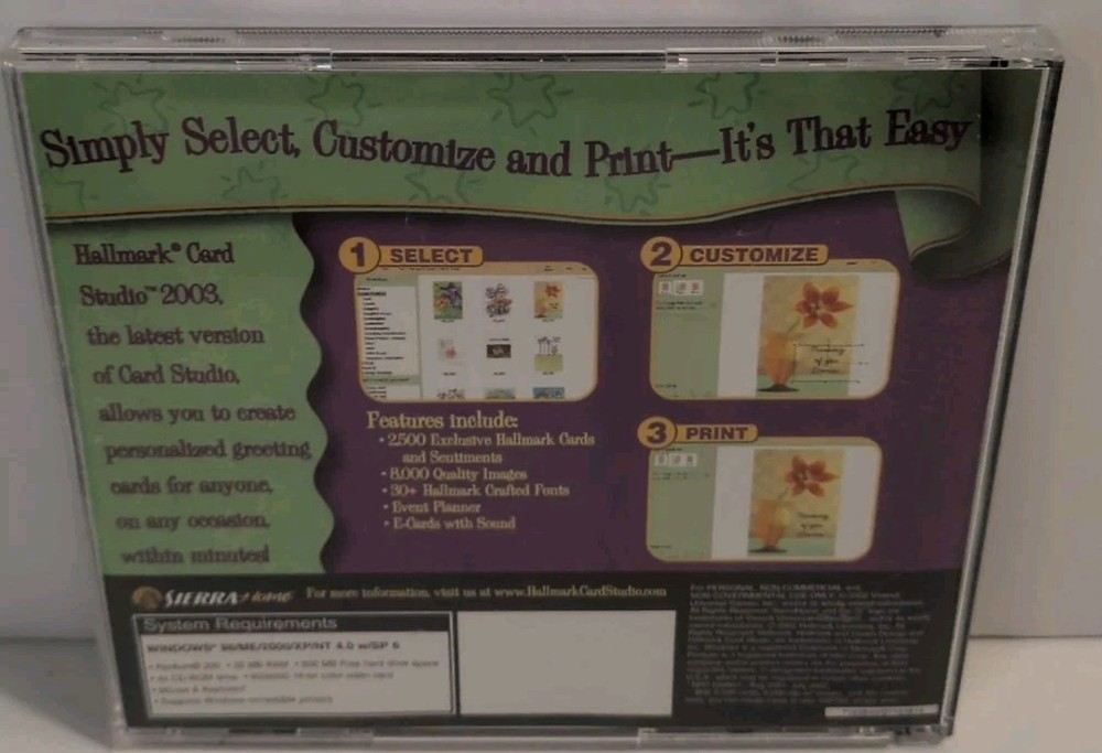 Hallmark Card Studio 2003 PC CD ROM B28