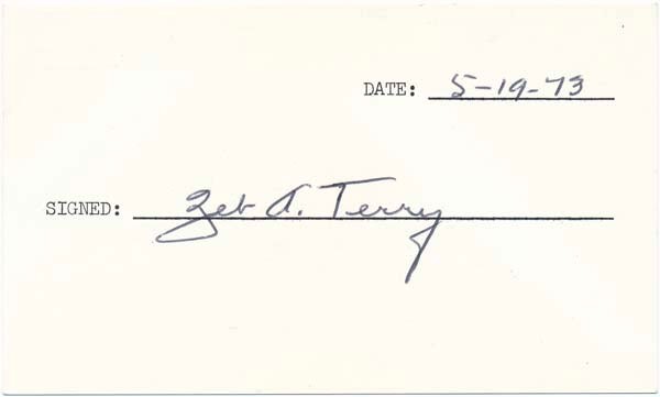 Zeb A TERRY / Signature Signed