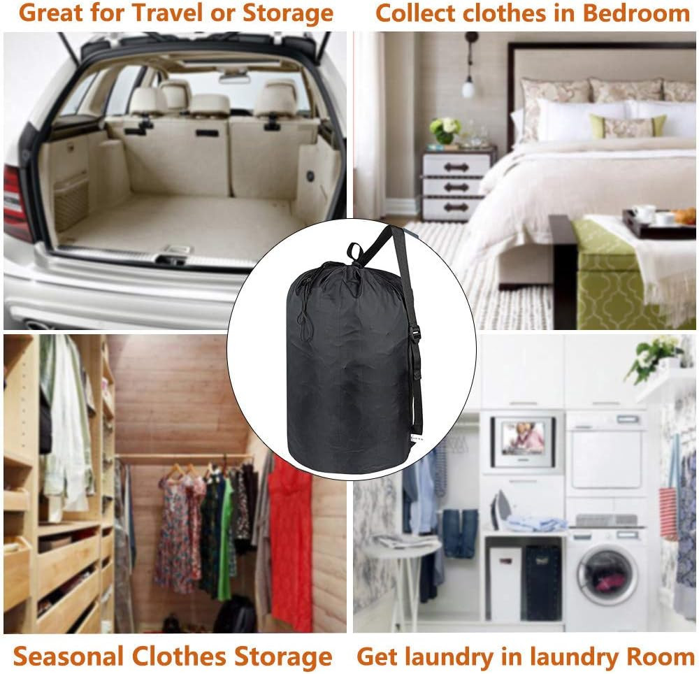 2 Pack Washable Laundry Bag with Strap, Laundry Backpack with Drawstring, Combin