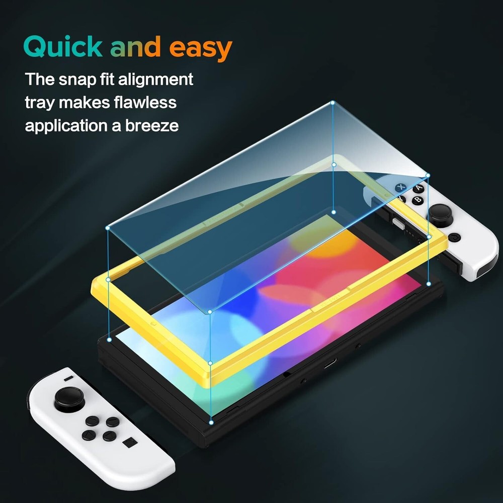 4-Pack Screen Protector Designed for Nintendo Switch OLED 2021&2023 with Frame7"
