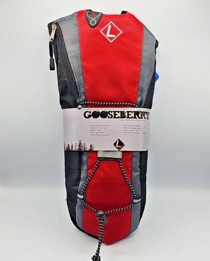 2 Liter Hydration Pack System Gooseberry , Red Rip Stop Backpack