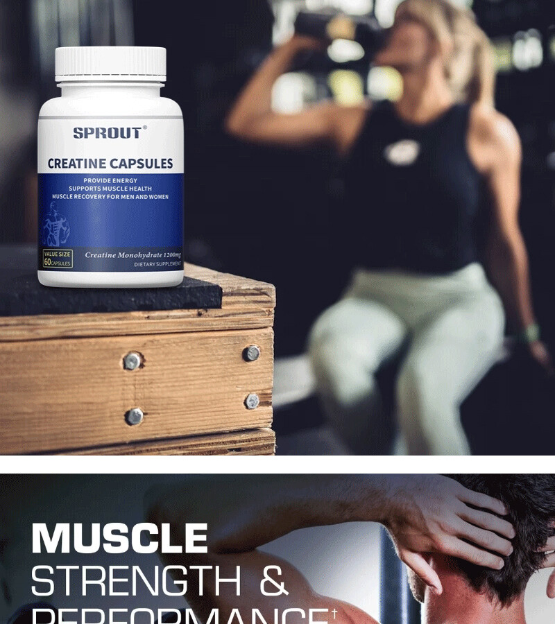 Creatine Monohydrate 60 Capsules - 1200 mg Per Serving