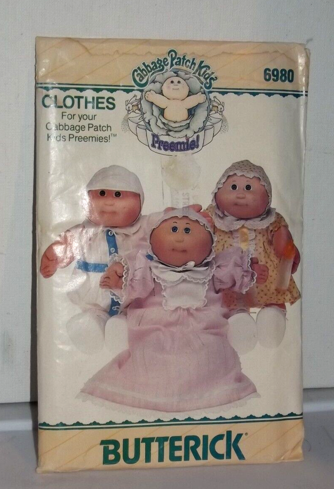 Cabbage Patch Kid Preemie Butterick Sewing Pattern with Instructions 6980