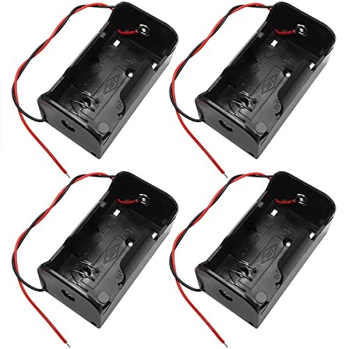 D Cell Battery Holder 4PCS 1.5V D Cell Battery Case Container with Wire Leads,