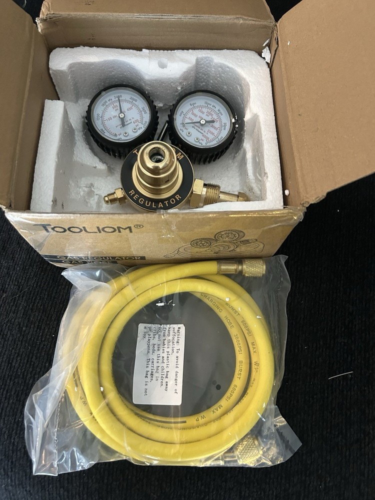 Tooliom Nitrogen Regulator kit used for HVAC purging and leak testing.