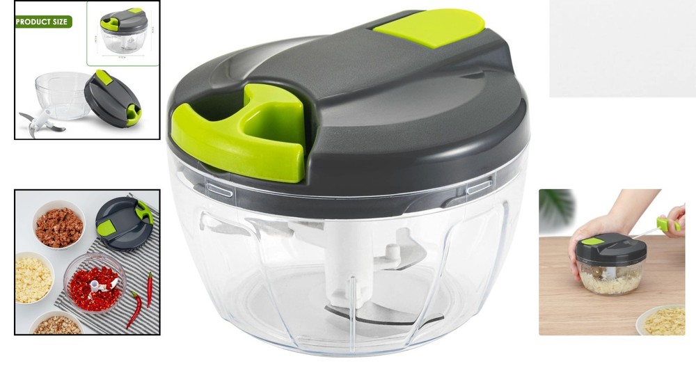 Multi-Function Manual Food Chopper & Processors with Handle and Cover,Vegetab...