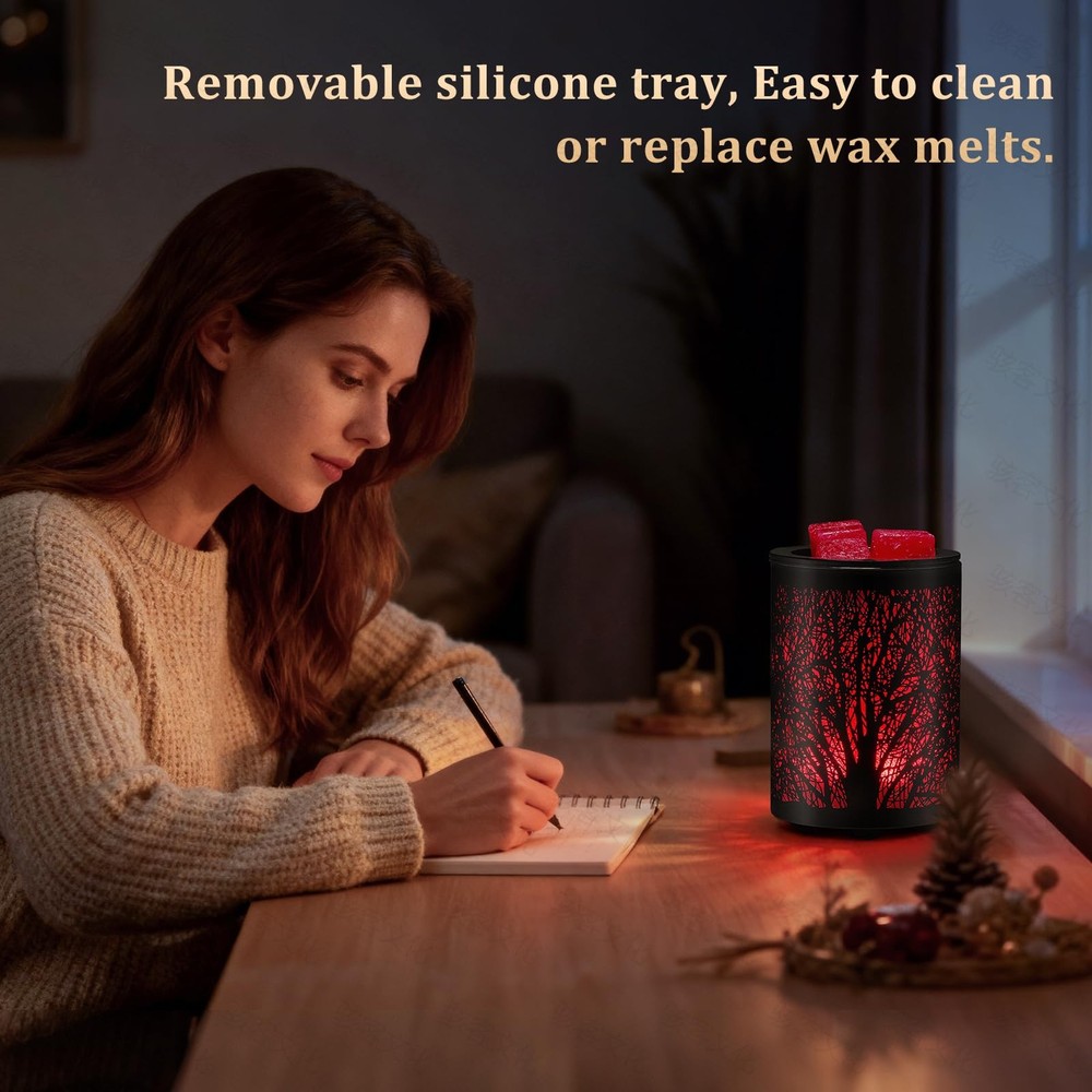 Electric Wax Melt Warmer with 7-Color LED & Timer Function â€“ Flameless Scente