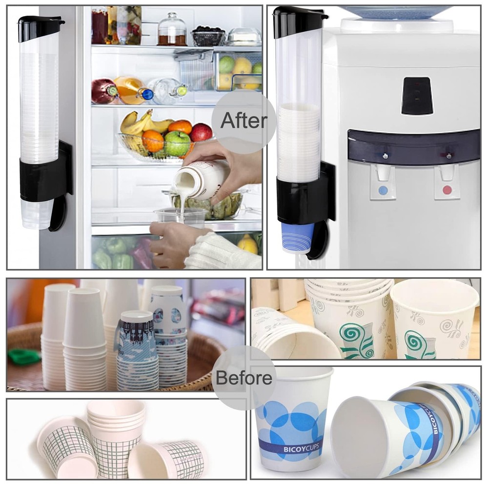 Cup Dispenser, Water Cooler Pull Type Cup Holder Fits 5oz - 7oz Cone or Flat ...