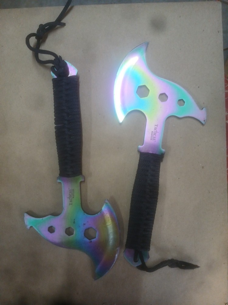 2-10" Tactical Master Survival Paracord Tomahawk Throwing Axe