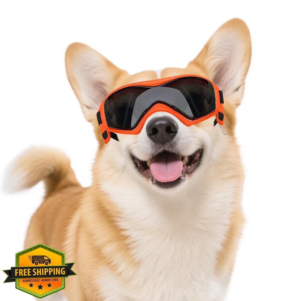 Billionchains Dog Goggles UV Protection Windproof Orange M
