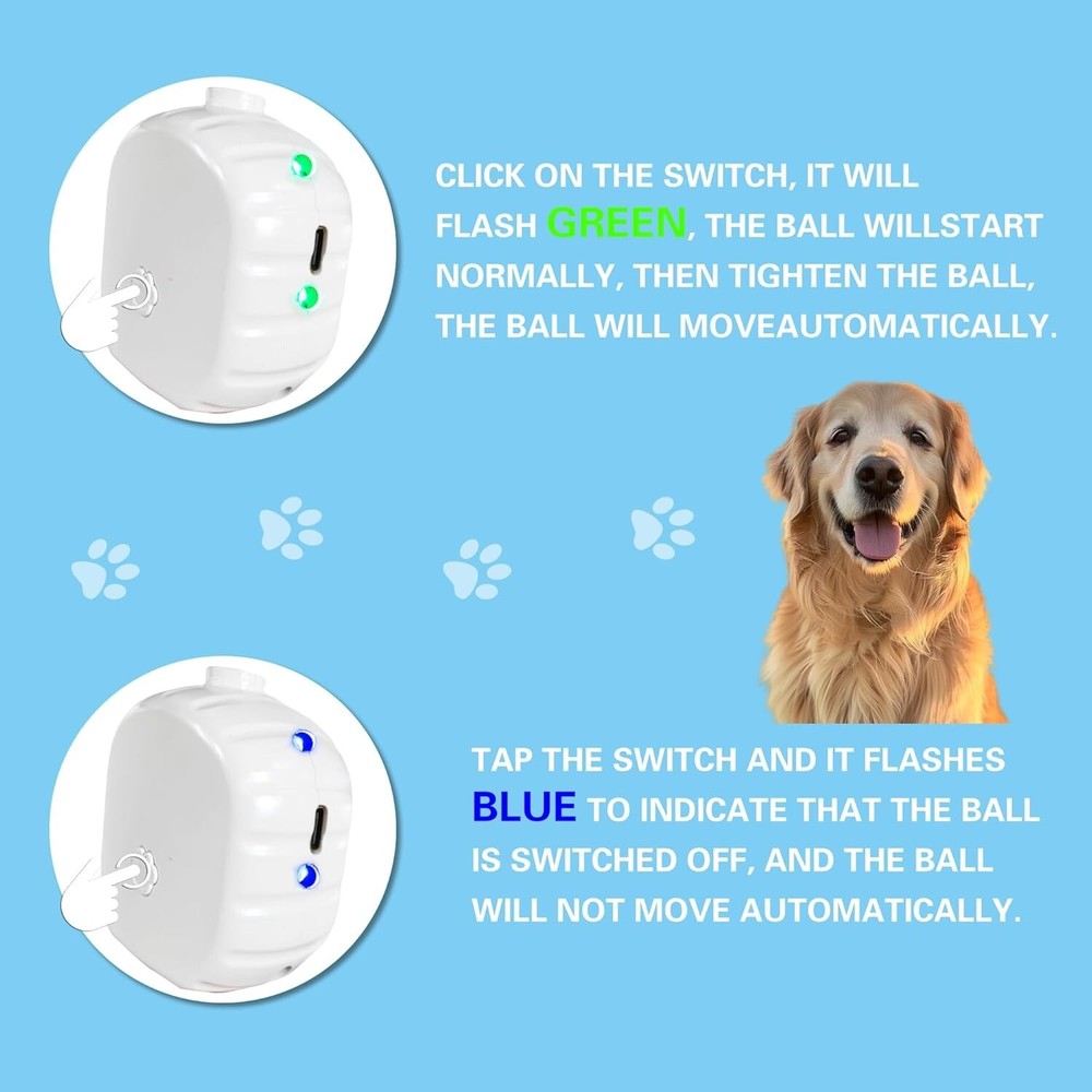 Interactive Dog Toy Ball, Activated Automatic Rolling Ball (Orange)