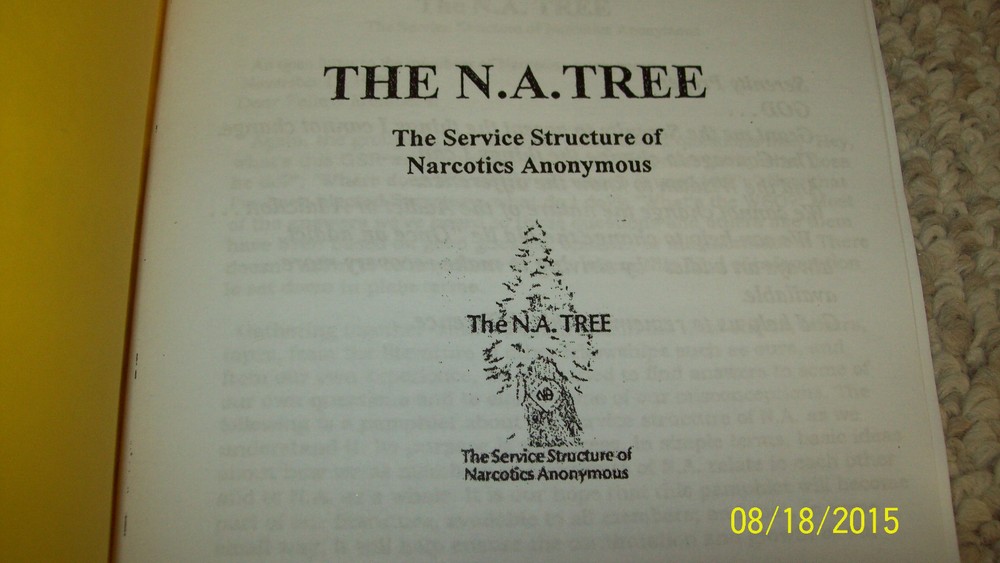 NARCOTICS ANONYMOUS (RELATED) " NA TREE" (REPLICA) EARLY SERVICE MANUAL GREG P.