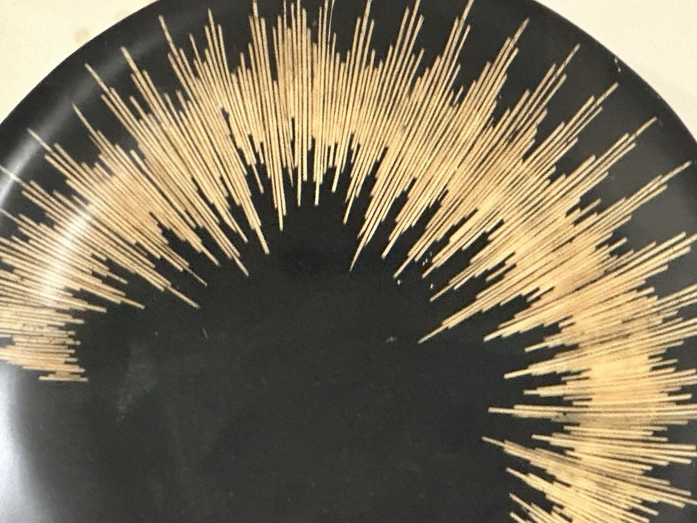 Very Large Glazed Unusual Ceramic Plate Abstract Art Work
