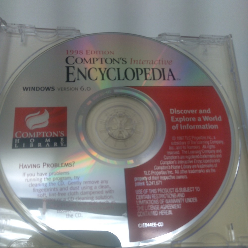 Compton's INTERACTIVE ENCYCLOPEDIA 1998 Version CD ROM Software 90s