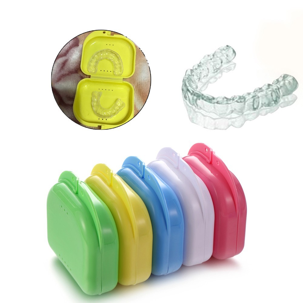 5Pcs Dental Denture Retainer Plastic Storage Case Box Mouthguard Container