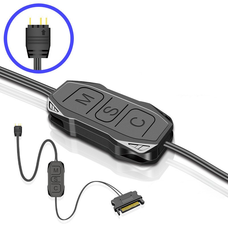 AR-1 RGB Controller Cable 5V 3 Pin to SATA AURA ARGB Mini Control Controller H