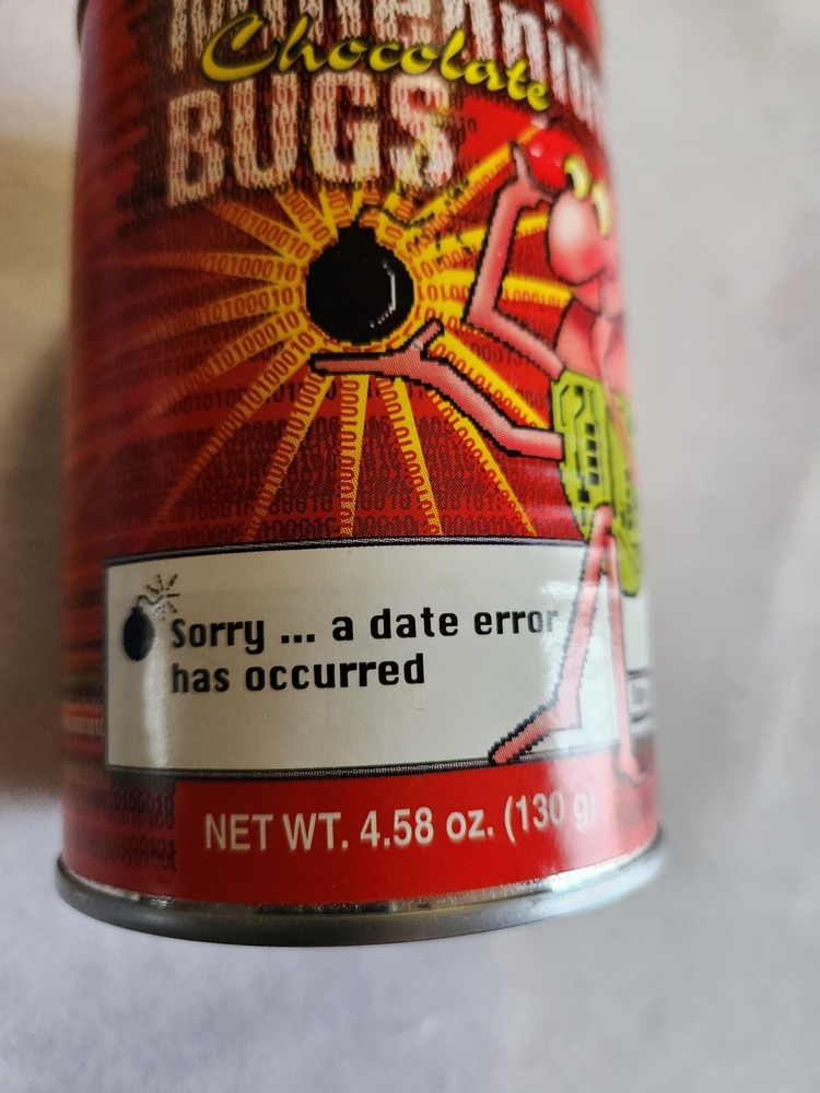 Y2K Millennium Chocolate Bugs in Sealed Can 2000
