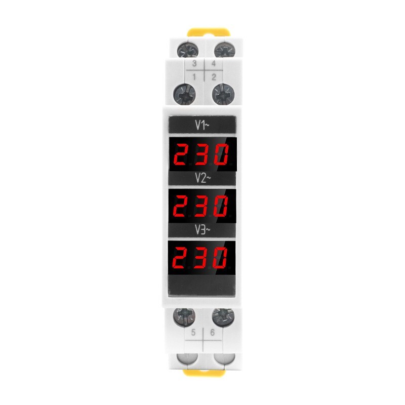 AC80-500V Modularized Rail Type AC Three-phase Digital Voltmeter Voltage Tester