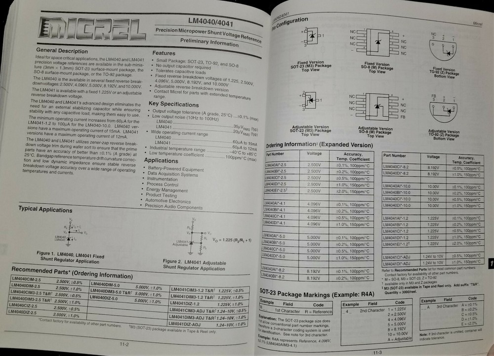 USED 1994 Micrel Semiconductor Data Book