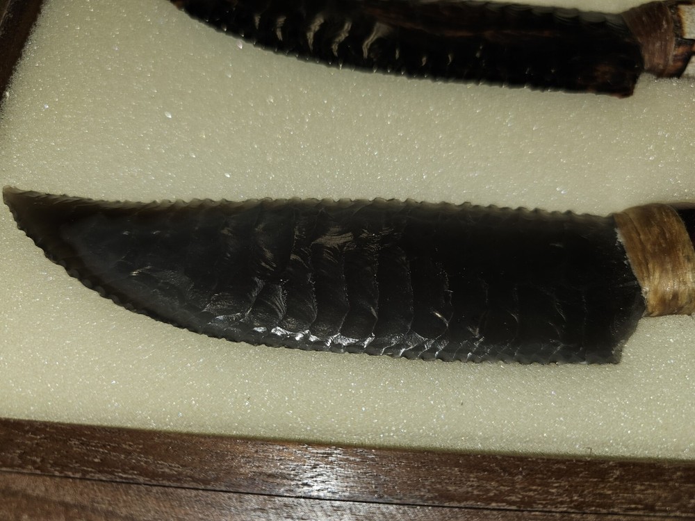 3 Piece Obsidian Knife Collection with Display Box