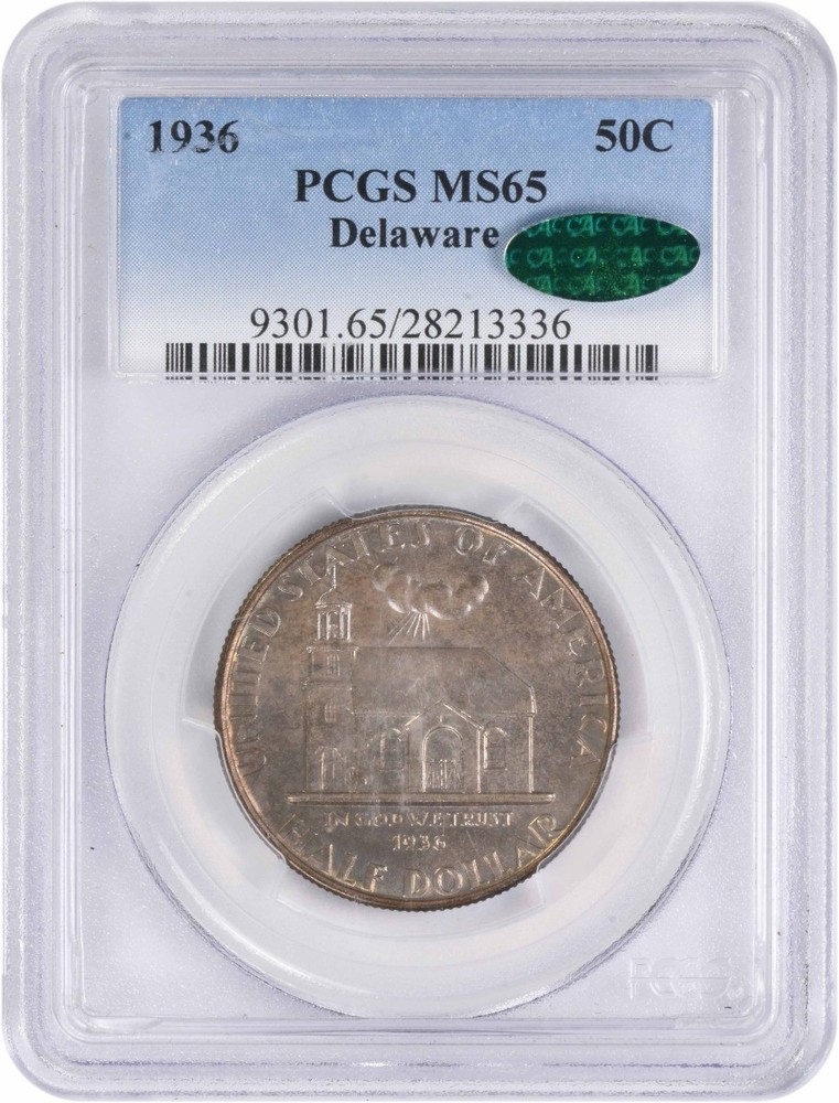 1936 Delaware Commemorative Silver Half MS65 PCGS (CAC)