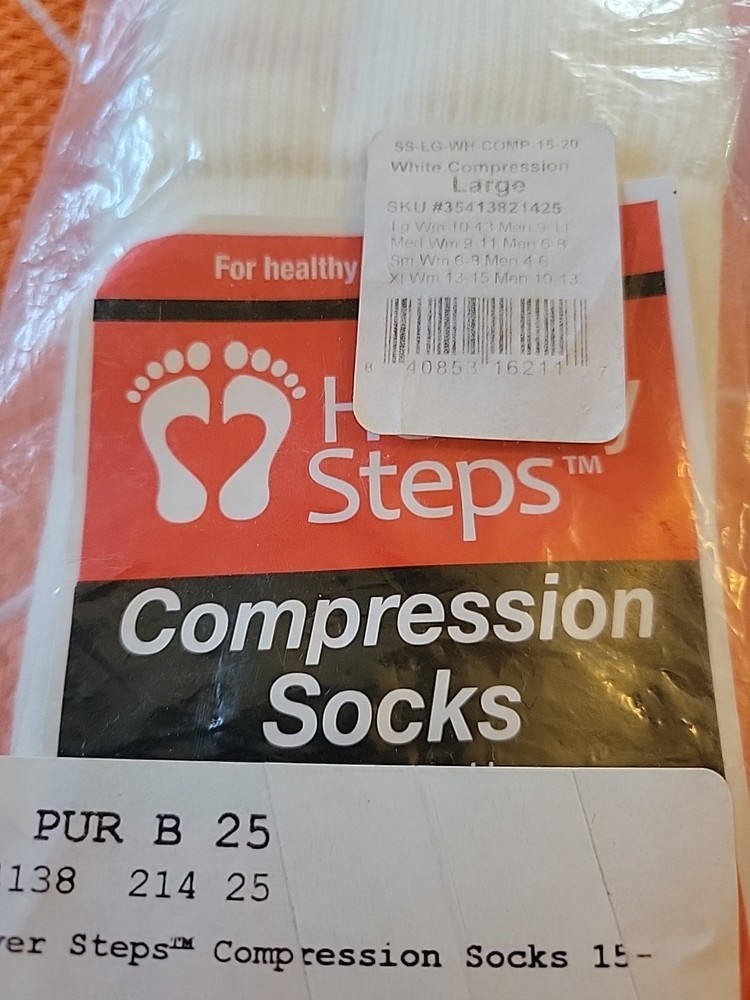 Healthy Steps Compression Socks 15-20 mmHg Size Large
