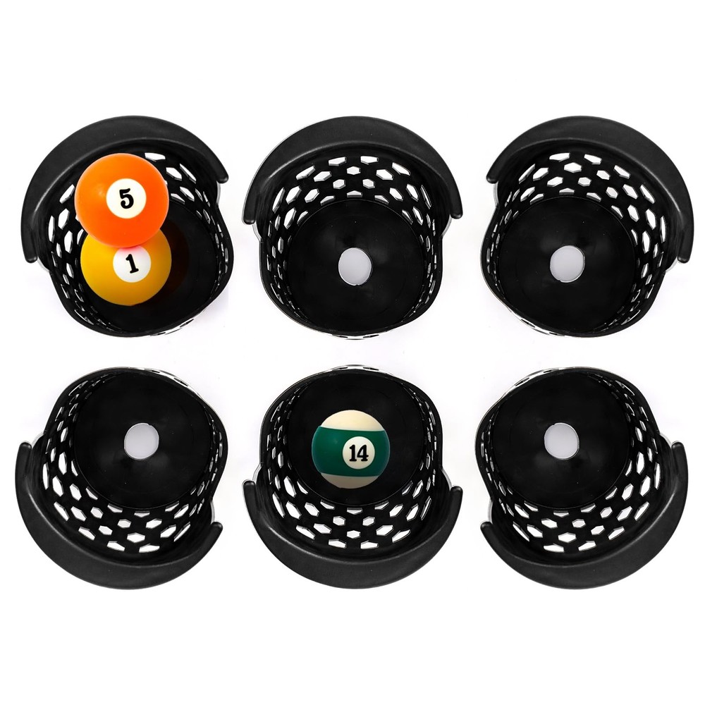 Eorbow 6 Pack Pool Table Pockets, Heavy Duty Billiard Set Including 4 Corner ...