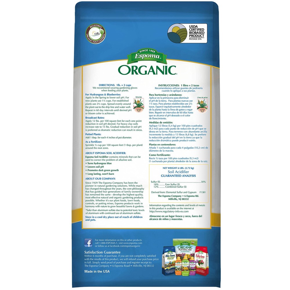 Espoma Organic Soil Acidifier 6 Lb.