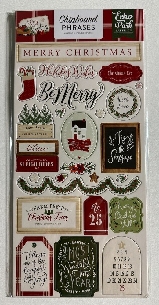 Echo Park 6 x 12 Chipboard Phrases Multiple Variations Available-You Choose
