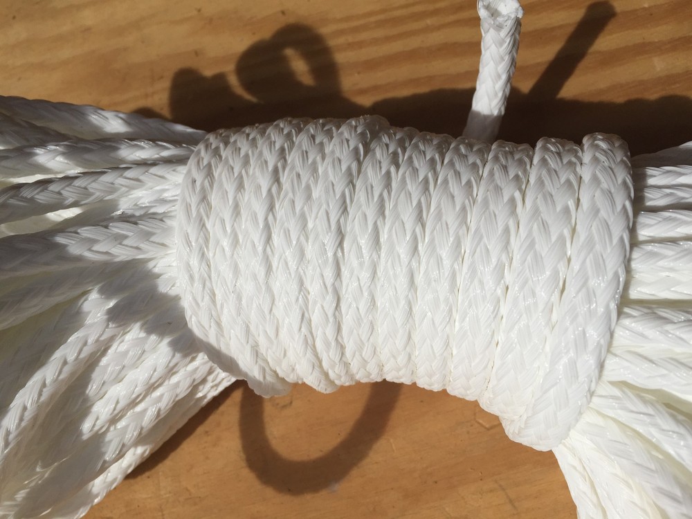 5/16" x 100 ft. of Hollow Braid Polypropylene Rope. White.