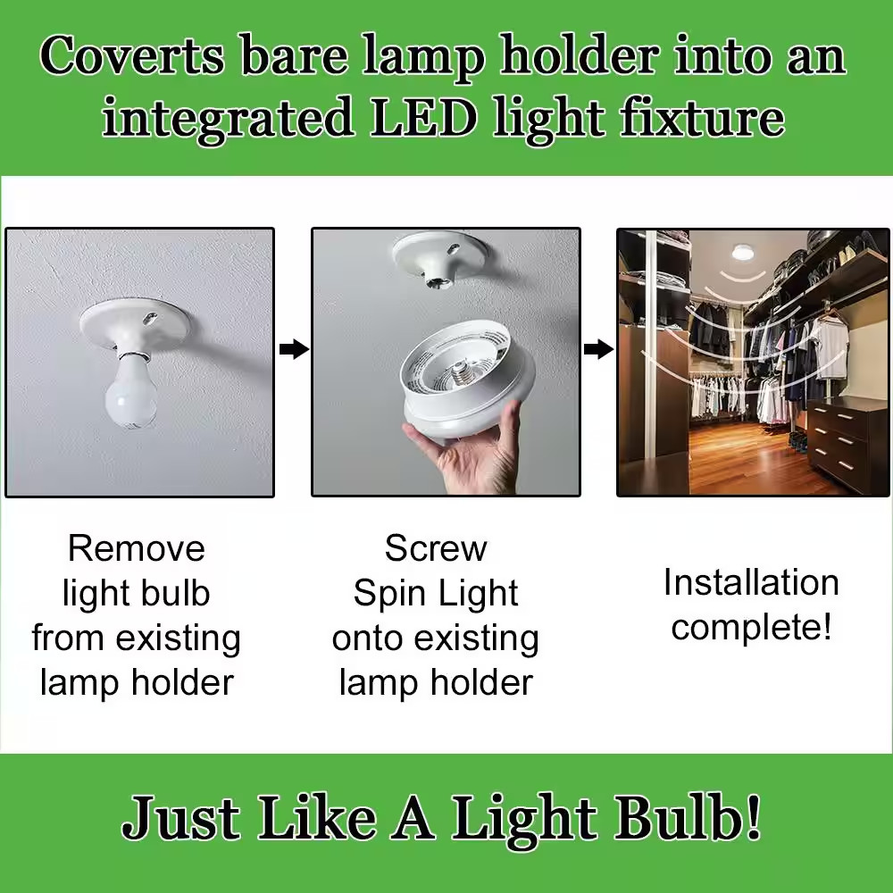 60-Watt Equivalent 7 In. E26 Motion Sensor LED Light Bulb Customize Hold Times C