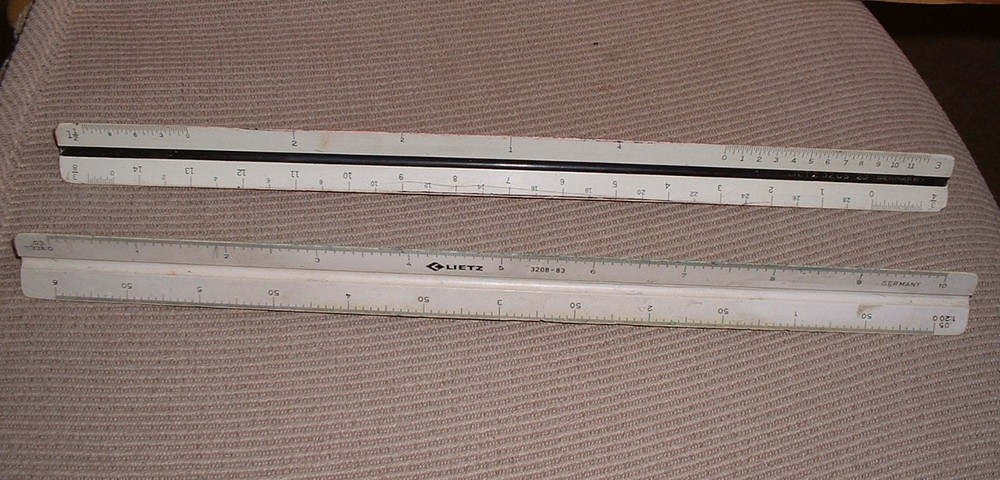 2 Used Engineering Drafting Architectural Triangular Scales