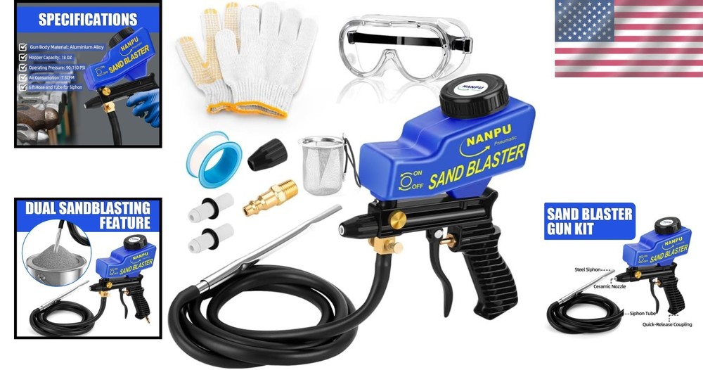 Professional Quality Air Sandblaster with Ceramic Nozzles for Precision Etching