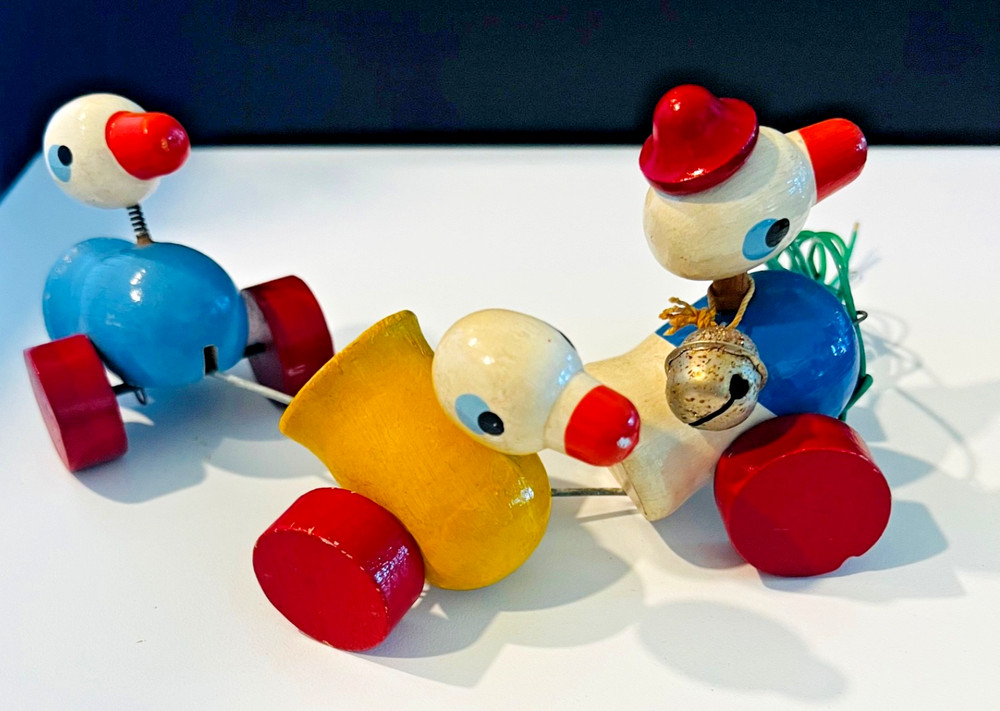 Vintage Brio Three Duck Pull Toy