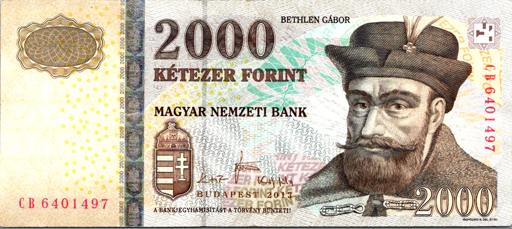 Hungary 2000 Forint 2013 AU-UNC Pick-198E