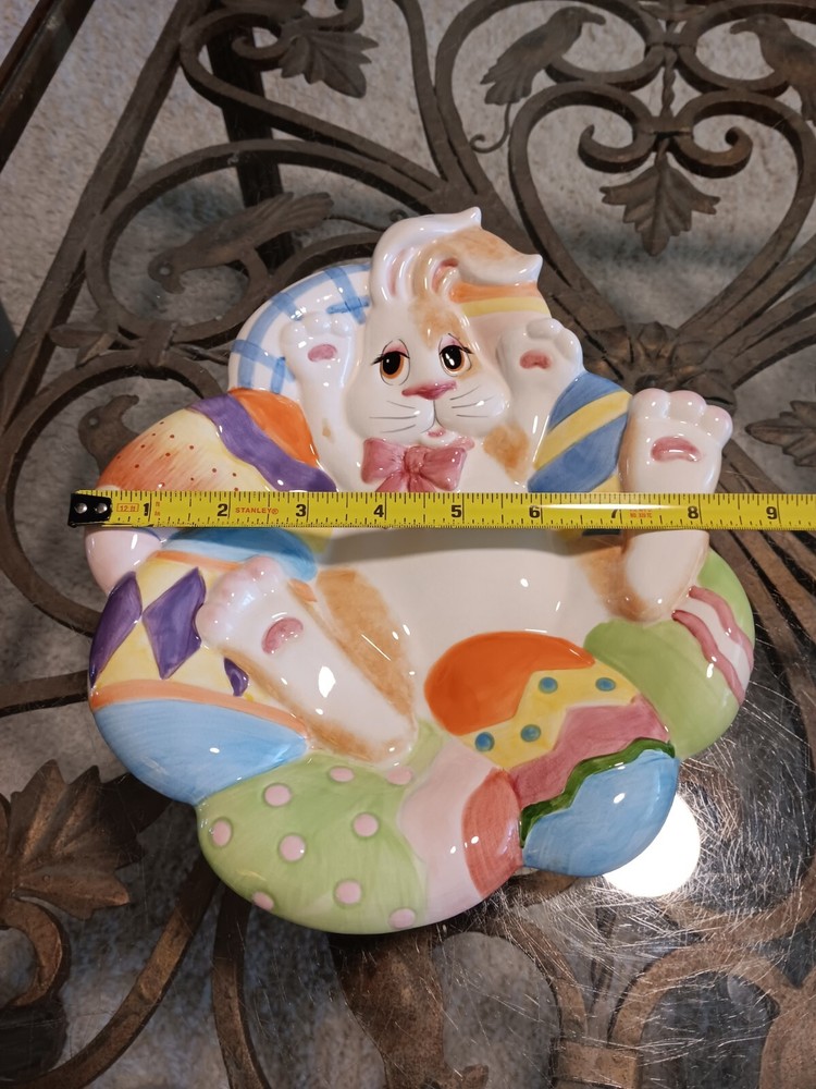 Vintage Fitz And Floyd Essentials Eggscapades Collectors Plate Easter