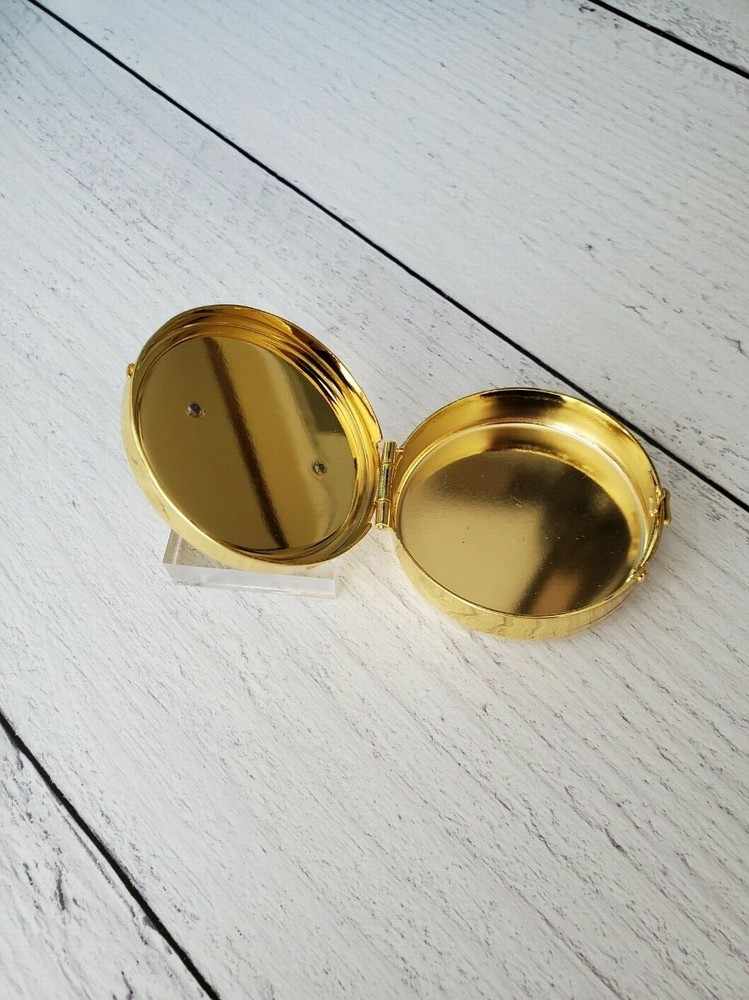 Solid Brass Pyx with Burse Celtic Cross Holds 10 Communion Hosts