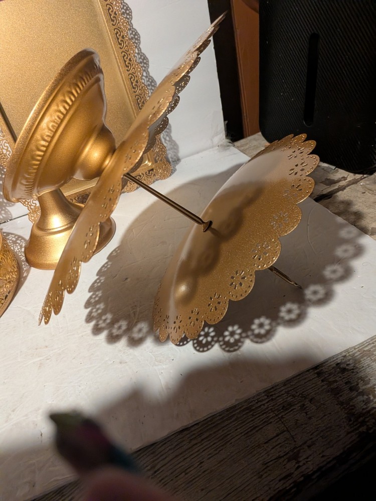 Gold Painted Food Display Set