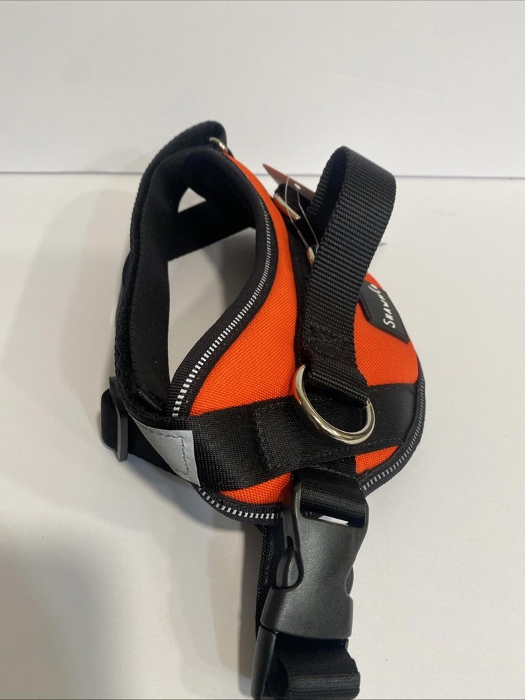 Shawn Co Red Black Dog Harness No-Pull w/ 3 Leash Clips Size Small