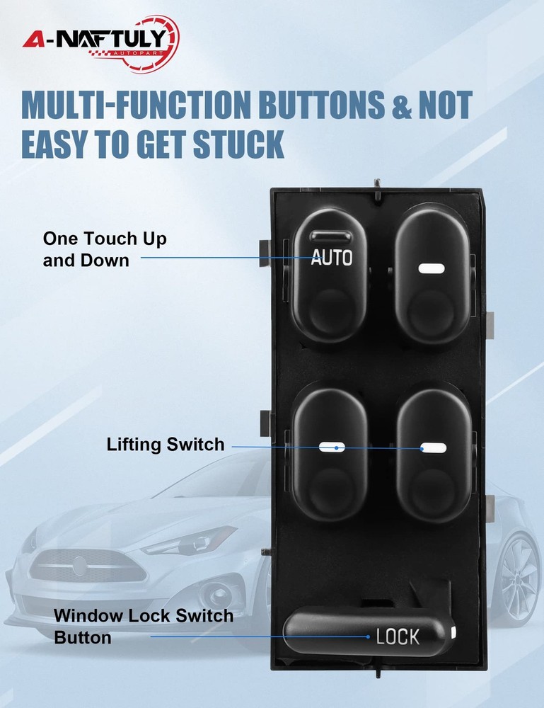 A-NAFTULY Driver Side Master Power Window Switch Replacement fits for Black