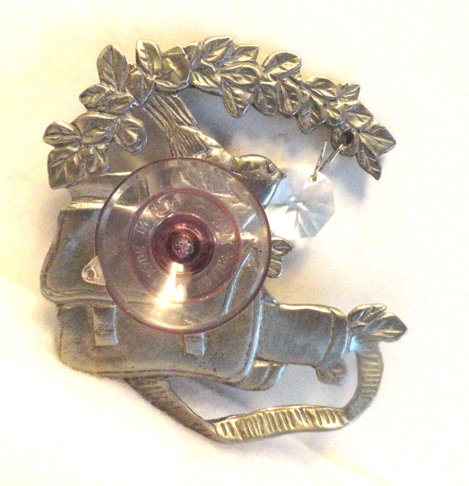 PEWTER & CRYSTAL BINOCULARS BIRD TREE SUN CATCHER NEW!✨