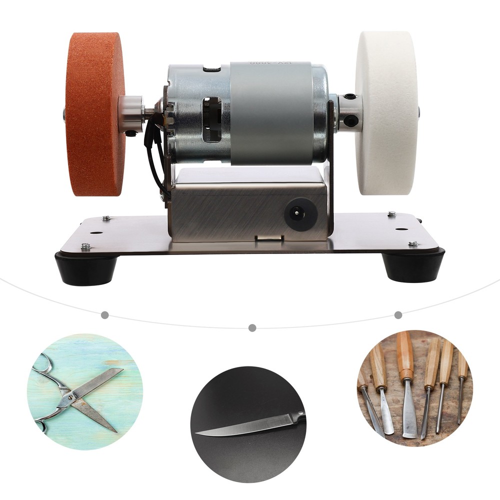 Adjustable Electric Benchtop Sander with Variable Speed Grinding Wheels