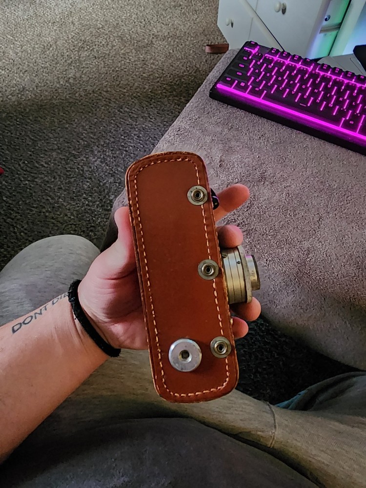 Argus C3 Black Vintage Rangefinder Camera with Brown Leather Case